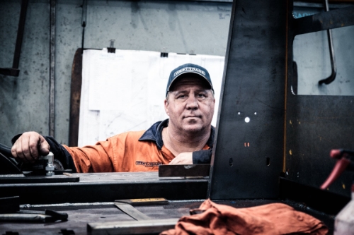 Industrial photography of a man in mining.