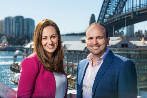 Sydney CDB corporate photographer photo of a businessman and business lady.