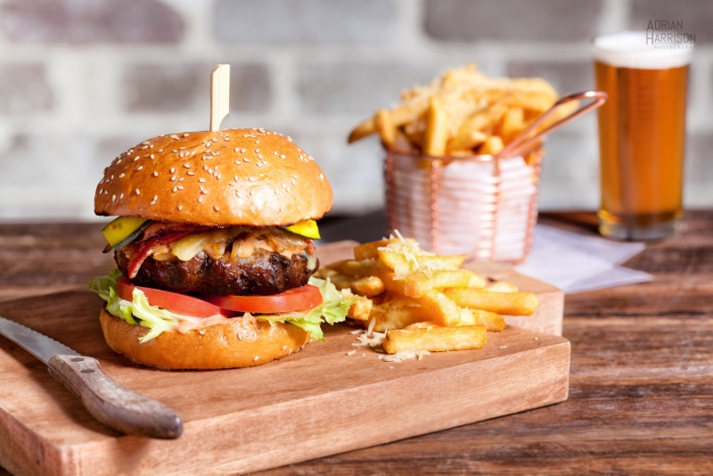 Food photographers shoot for a takeaway restaurant in Mosman, Sydney.