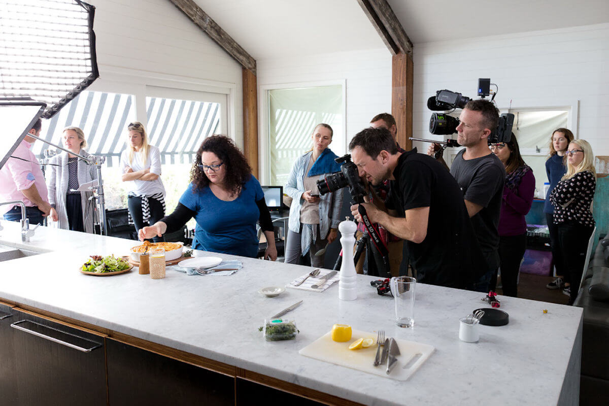 Food photography shoot for a website.