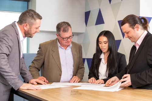 Corporate branding photography and lifestyle photography of group of office workers in Chatswood, Sydney.